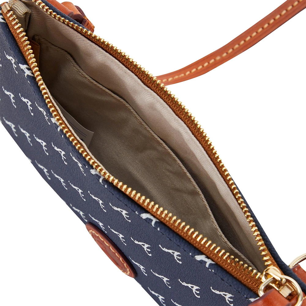 Dooney & Bourke Porte-monnaie à bandoulière avec fermeture éclair sur le dessus des Atlanta Braves