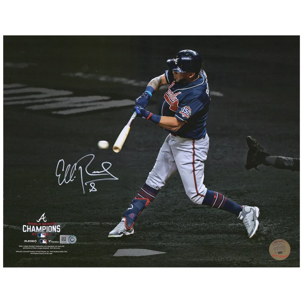 Lids Eddie Rosario Atlanta Braves Fanatics Authentic Autographed 11 x 14  2021 World Series Champions Hitting Spotlight Photograph