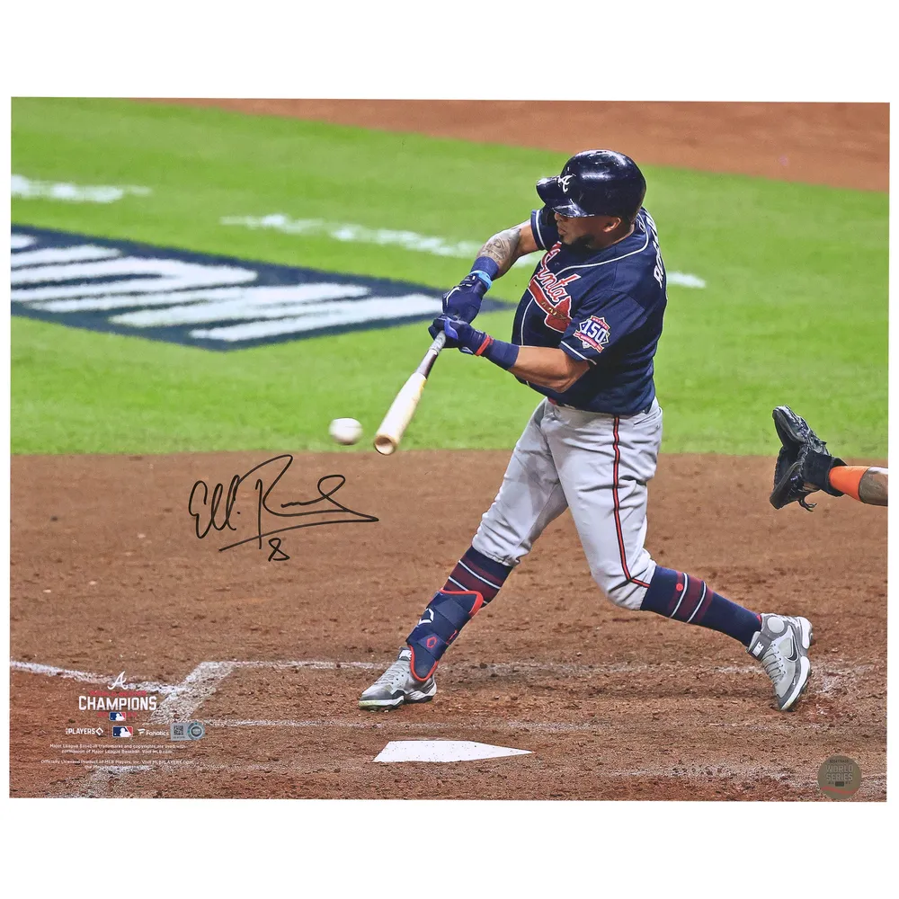 Lids Eddie Rosario Atlanta Braves Fanatics Authentic Autographed 16 x 20  2021 World Series Champions Hitting Photograph