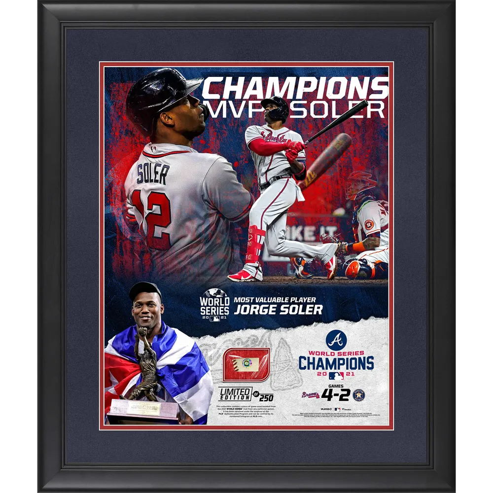 Houston Astros Framed 2022 World Series Champions 20 x 24 Collage with Pieces of Game-Used Dirt Baseball and Base from The - Limited Edition 500