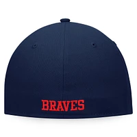 FBC BRAVES NAVY WHITE MLB ICONIC COLOR BLOCKED FITTED CAN HATMENHIC