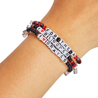 FOCO Atlanta Braves 3-Pack Friendship Bracelet Set