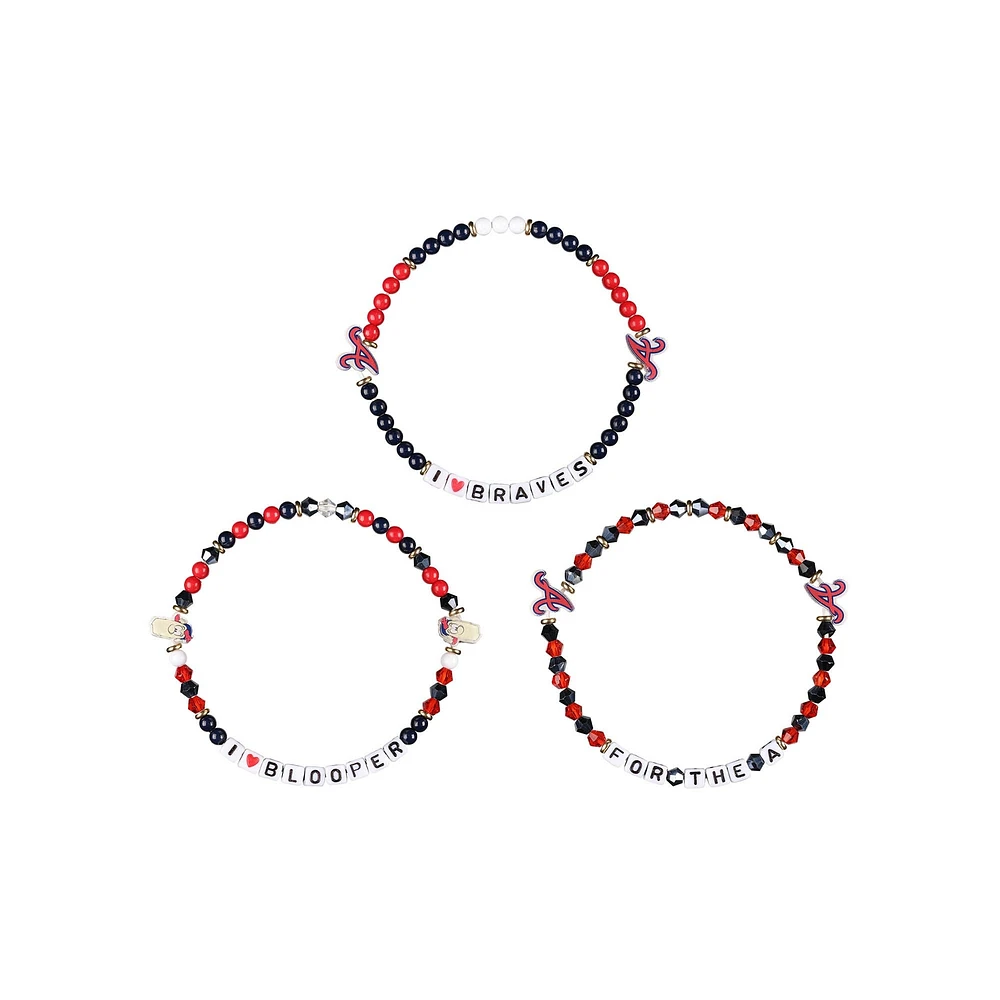 FOCO Atlanta Braves 3-Pack Friendship Bracelet Set