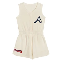 Girls Preschool Cream Atlanta Braves Girl Power Tank Romper