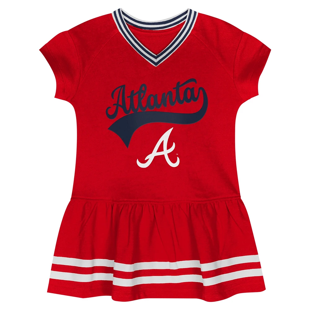 Robe rouge à col en V Fanatics Atlanta Braves Sweet Catcher pour filles