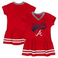 Robe rouge à col en V Fanatics Atlanta Braves Sweet Catcher pour filles