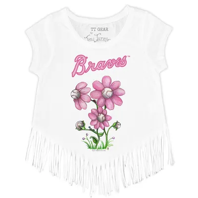 Atlanta Braves Tiny Turnip Women's Stega T-Shirt - White