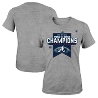 T-shirt gris chiné pour jeunes filles des Braves d'Atlanta, champions de la Série mondiale 2021