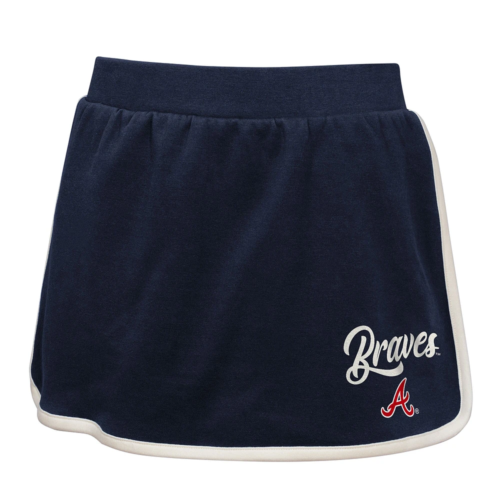Ensemble polo et jupe-short Johnny pour filles de la marine Atlanta Braves Base Trainer