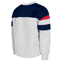 Girls Youth New Era Gray Atlanta Braves Colorblock Pullover Sweatshirt