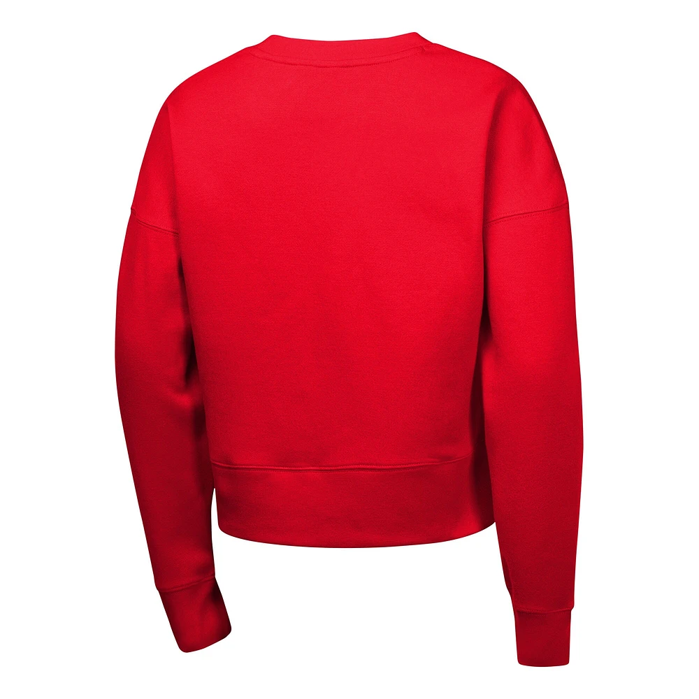 Sweat-shirt en molleton rouge Nike Atlanta Braves pour filles