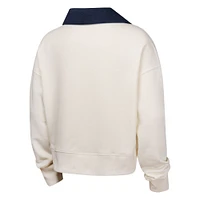 Sweat-shirt à col en V blanc pour jeunes filles Atlanta Braves Ballpark Hit