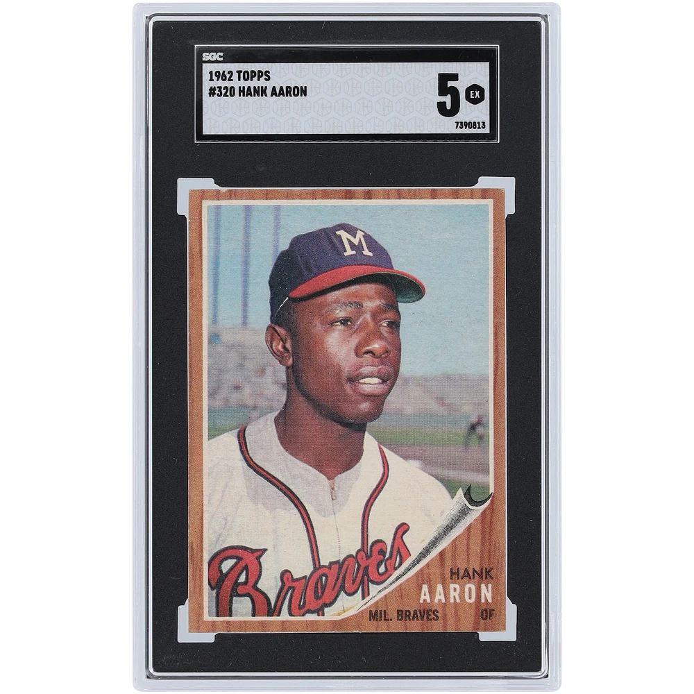 Hank Aaron Atlanta Braves 1962 Topps #320 SGC Authenticated 5 Card