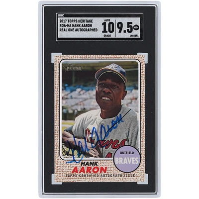 Carte autographiée 2017 Topps Heritage Real One #ROA-HA SGC authentique 9,5/10 des Braves d'Atlanta