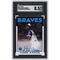 Carte 8,5 authentifiée signée Hank Aaron des Braves d'Atlanta, modèle Topps '86 2021, modèle n° 86A-HA SGC