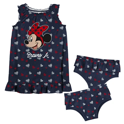 Infant Atlanta Braves Minnie's Bow Tank Top & Cover 2-Pack Set