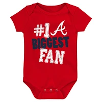 Infant Fanatics Atlanta Braves Fan Pennant 3-Pack Bodysuit Set