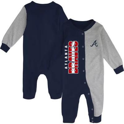 Dormeuse à la mi-temps Atlanta Braves bleu marine/gris pour bébé