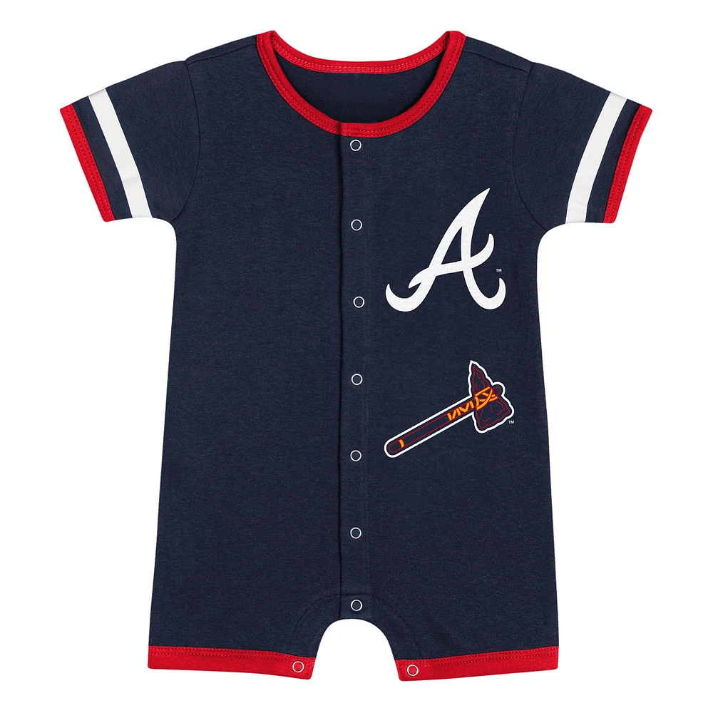 Ensemble 2 pièces pour bébé bleu marine des Atlanta Braves Double Hit