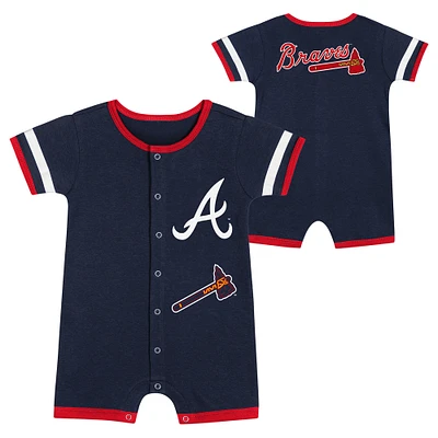 Ensemble 2 pièces pour bébé bleu marine des Atlanta Braves Double Hit