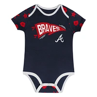 Ensemble de couvre-couches 2 pièces pour bébé Atlanta Braves On Deck la marine