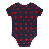Ensemble de couvre-couches 2 pièces pour bébé Atlanta Braves On Deck la marine