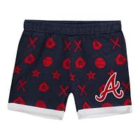 Ensemble de couvre-couches 2 pièces pour bébé Atlanta Braves On Deck la marine