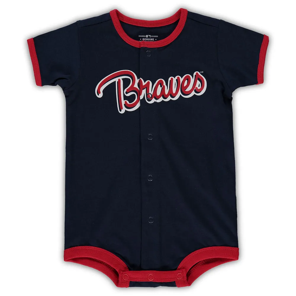 Lids Atlanta Braves Infant Power Hitter Romper - Navy