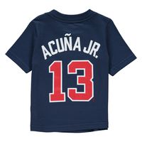 Infant Nike Ronald Acuna Jr. Navy Atlanta Braves Player Name & Number - T-Shirt