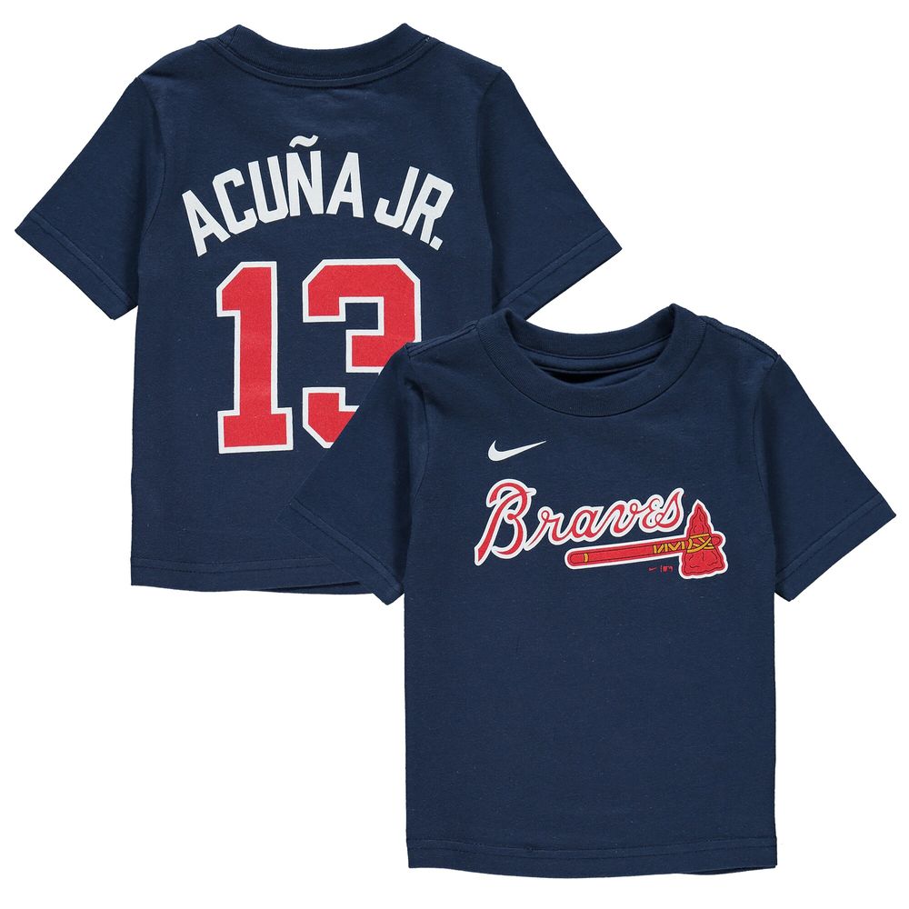 Infant Nike Ronald Acuna Jr. Navy Atlanta Braves Player Name & Number - T-Shirt