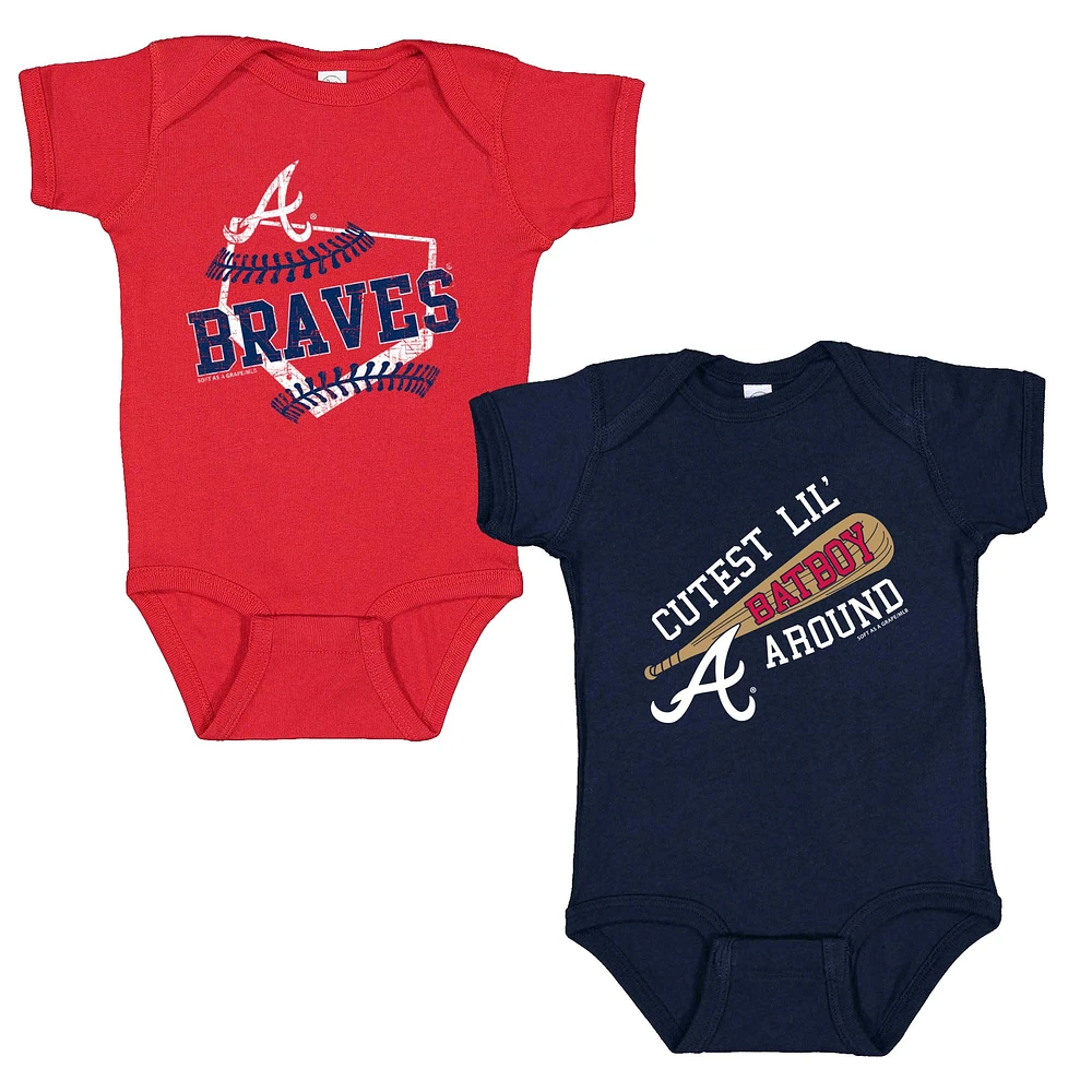 Ensemble de 2 bodys doux comme un raisin pour bébé Atlanta Braves