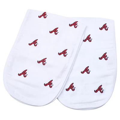 Ensemble de 2 torchons en mousseline pour bébé Three Little Anchors Atlanta Braves