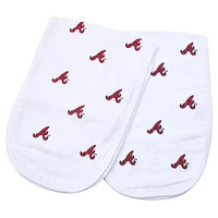 Ensemble de 2 torchons en mousseline pour bébé Three Little Anchors Atlanta Braves