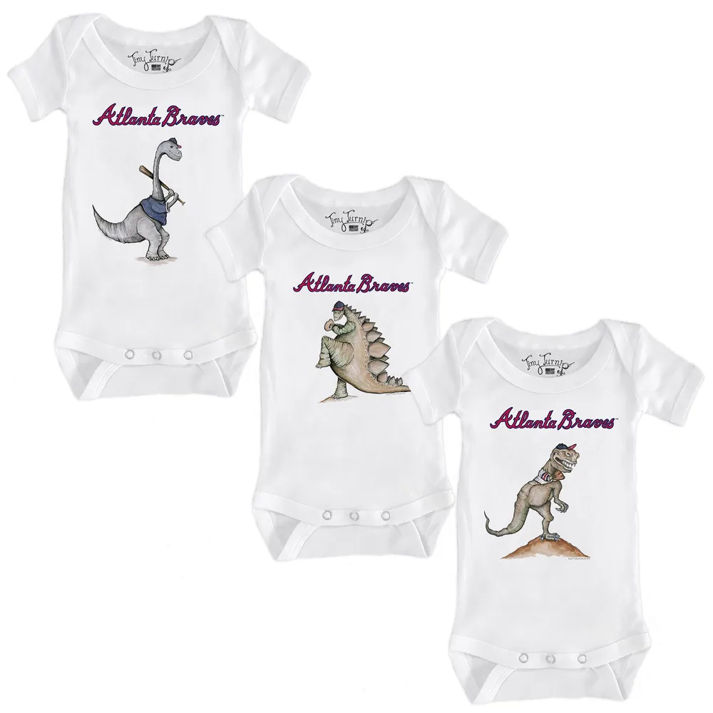 Lids Atlanta Braves Tiny Turnip Infant 3-Piece Dinosaur Bodysuit Set -  White