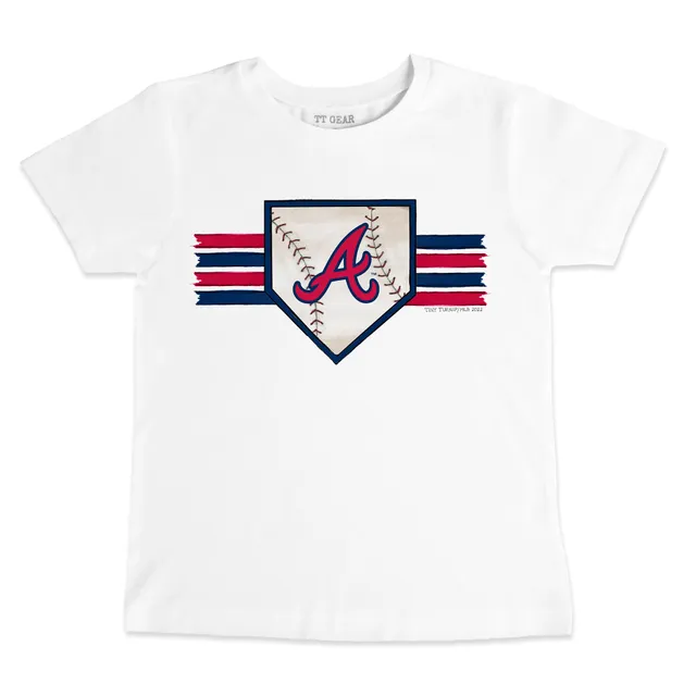 Infant Tiny Turnip White/Navy Washington Nationals Base Stripe Raglan 3/4 Sleeve T-Shirt