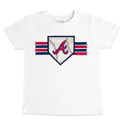 Atlanta Braves Tiny Turnip Women's Baseball Flag T-Shirt - Navy