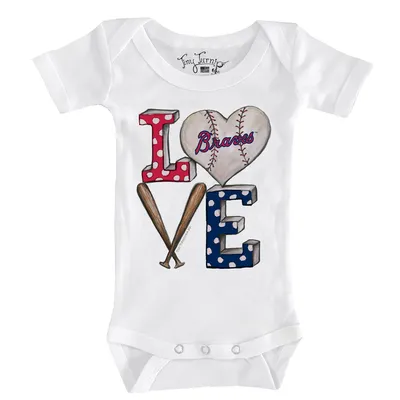 Atlanta Braves Tiny Turnip Infant Baseball Love Bodysuit - White