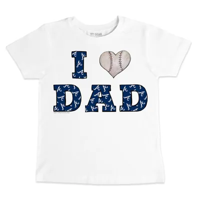 Atlanta Braves Tiny Turnip Infant I Love Dad T-Shirt - White