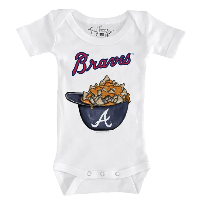 Atlanta Braves Tiny Turnip Youth Shark 3/4-Sleeve Raglan T-Shirt -  White/Navy