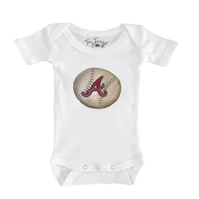 Atlanta Braves Tiny Turnip Infant Stitched Baseball Bodysuit - White