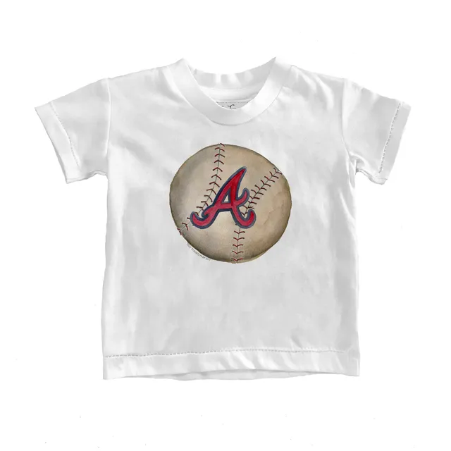 Toddler Tiny Turnip White Atlanta Braves Triple Scoop T-Shirt