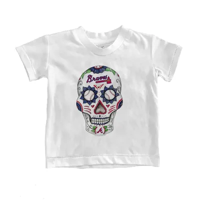 Atlanta Braves Tiny Turnip Toddler Stitched Baseball T-Shirt - White