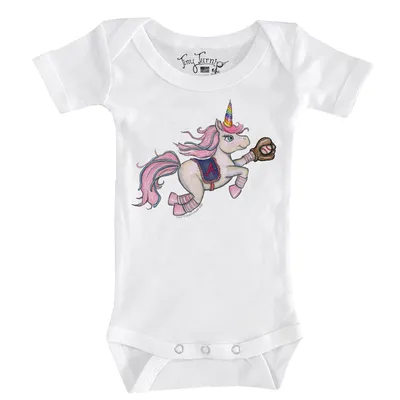 Atlanta Braves Tiny Turnip Infant Unicorn Bodysuit - White