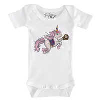 Atlanta Braves Tiny Turnip Infant Unicorn Bodysuit - White