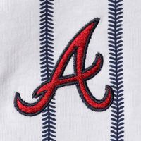 Infant White Atlanta Braves Pinstripe Power Hitter Coverall