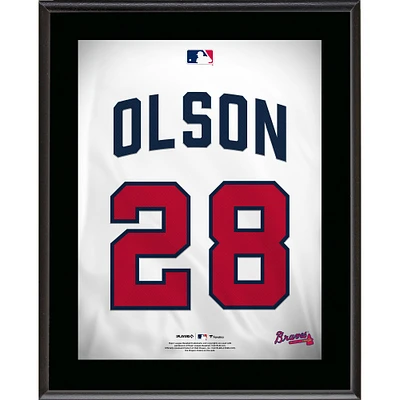 Plaque de joueur sublimée avec numéro de maillot des Braves d'Atlanta de Matt Olson 10,5" x 13"