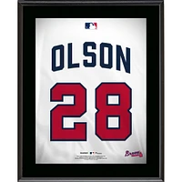 Plaque de joueur sublimée avec numéro de maillot des Braves d'Atlanta de Matt Olson 10,5" x 13"
