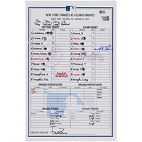 Carte de composition autographiée de Matt Olson des Braves d'Atlanta contre les Yankees de New York le août 2023