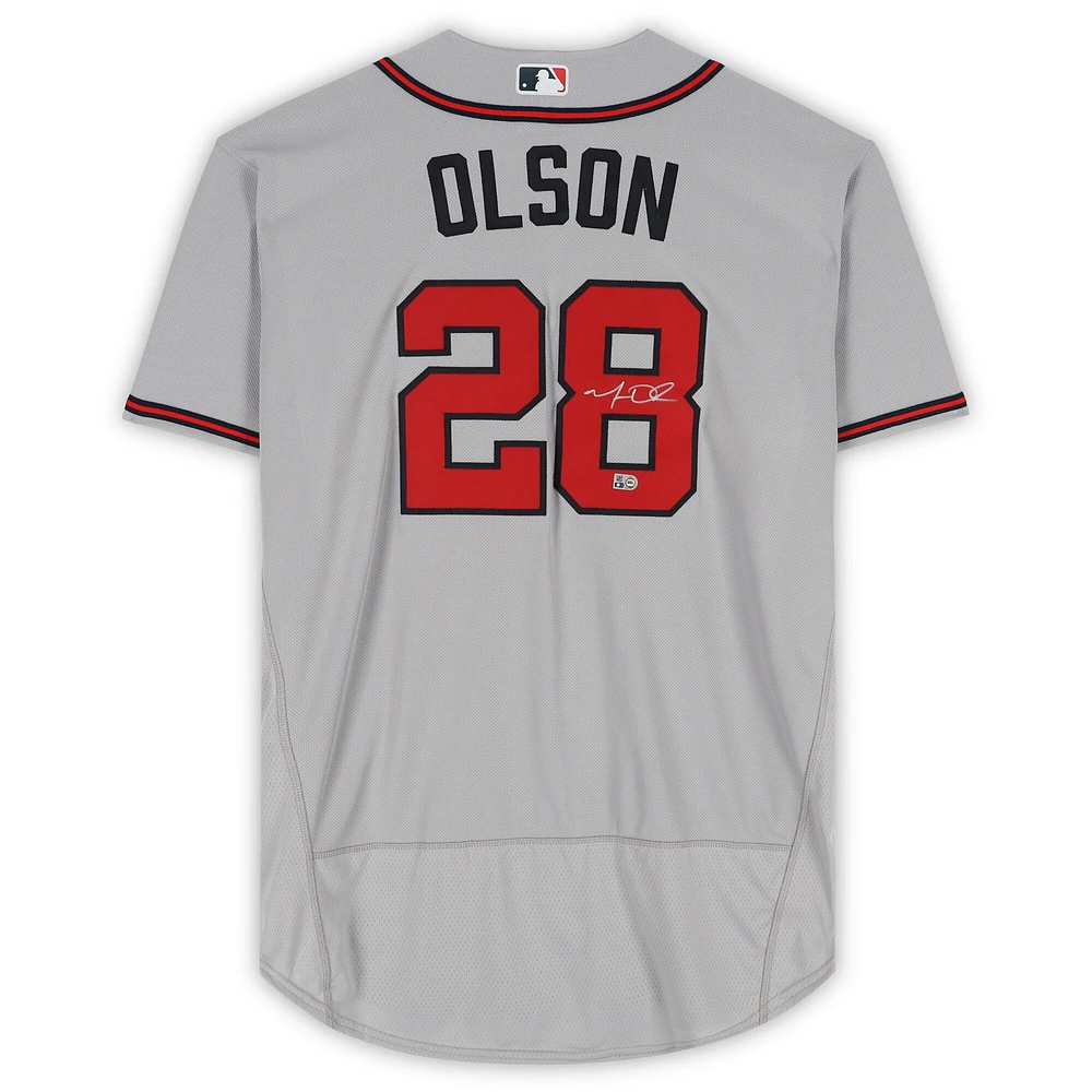 Maillot Nike authentique gris autographié par Matt Olson des Atlanta Braves