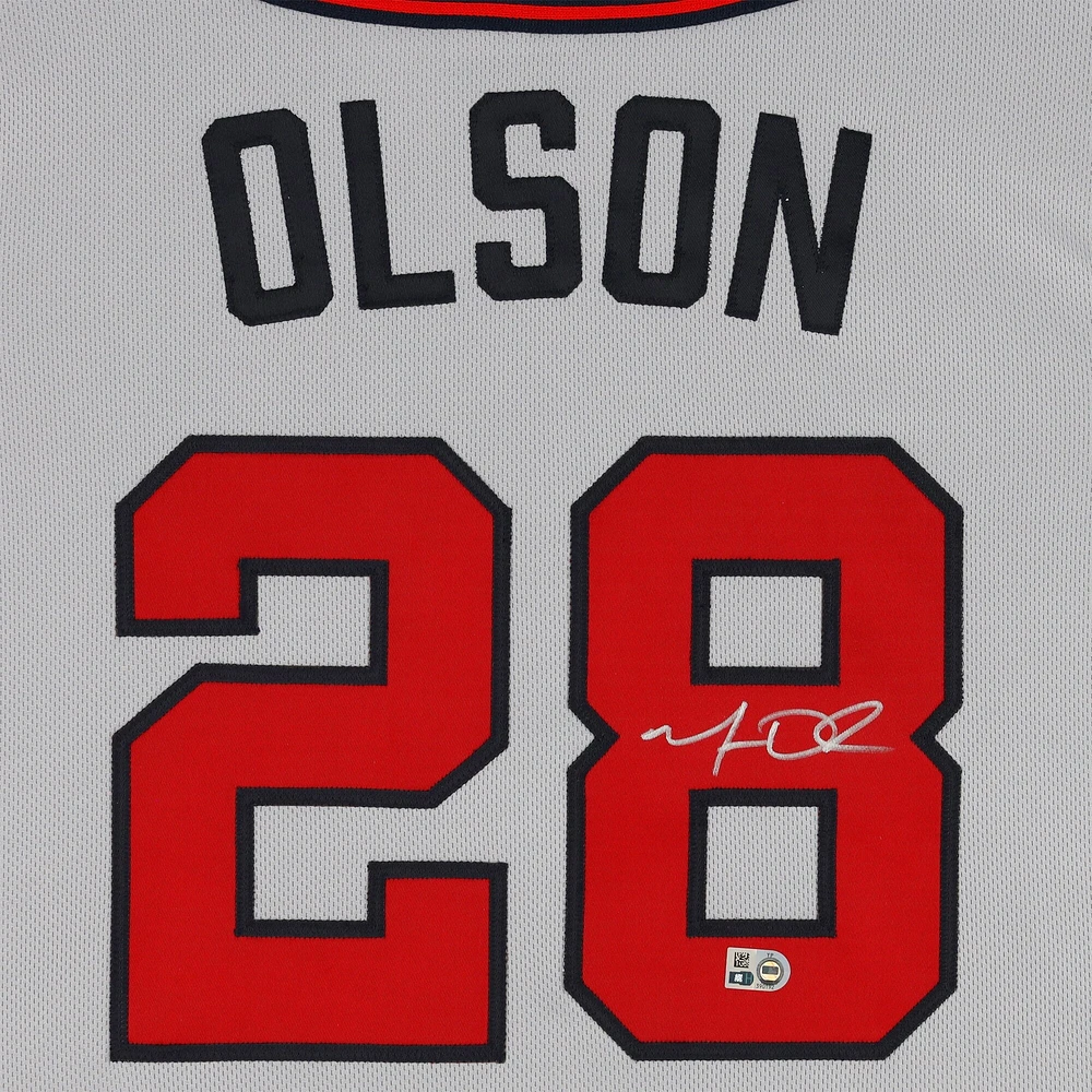 Maillot Nike authentique gris autographié par Matt Olson des Atlanta Braves